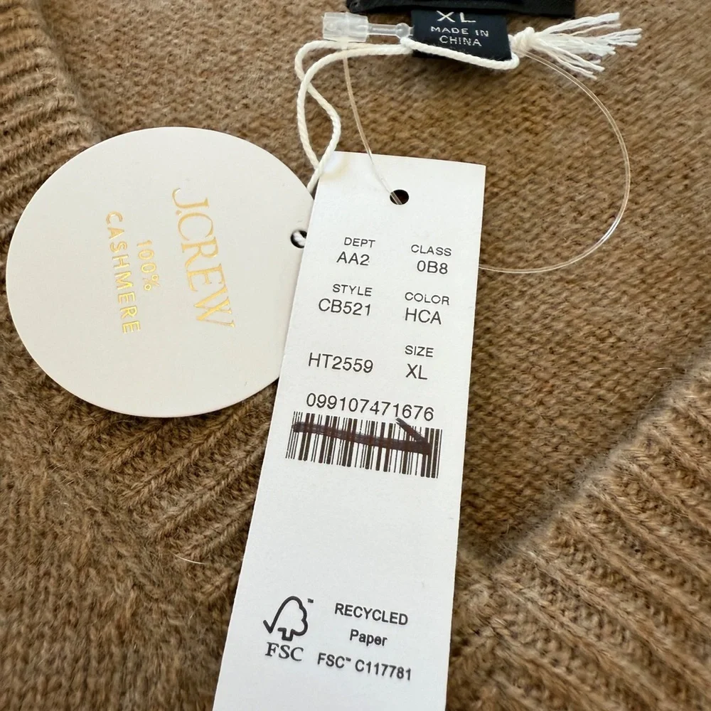 J. Crew Relaxed midweight cashmere V-neck sweater XL - Picture 3 of 12